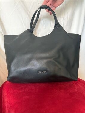 Nine West Black Faux  Leather Large Tote